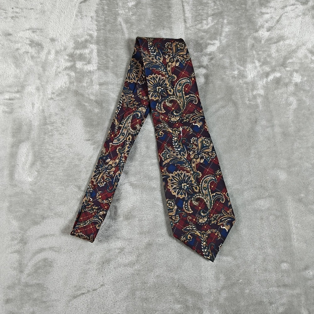 Vintage Givenchy Tie Men 57x3.75 Paisley Floral Monsieur Silk Made USA Old Money